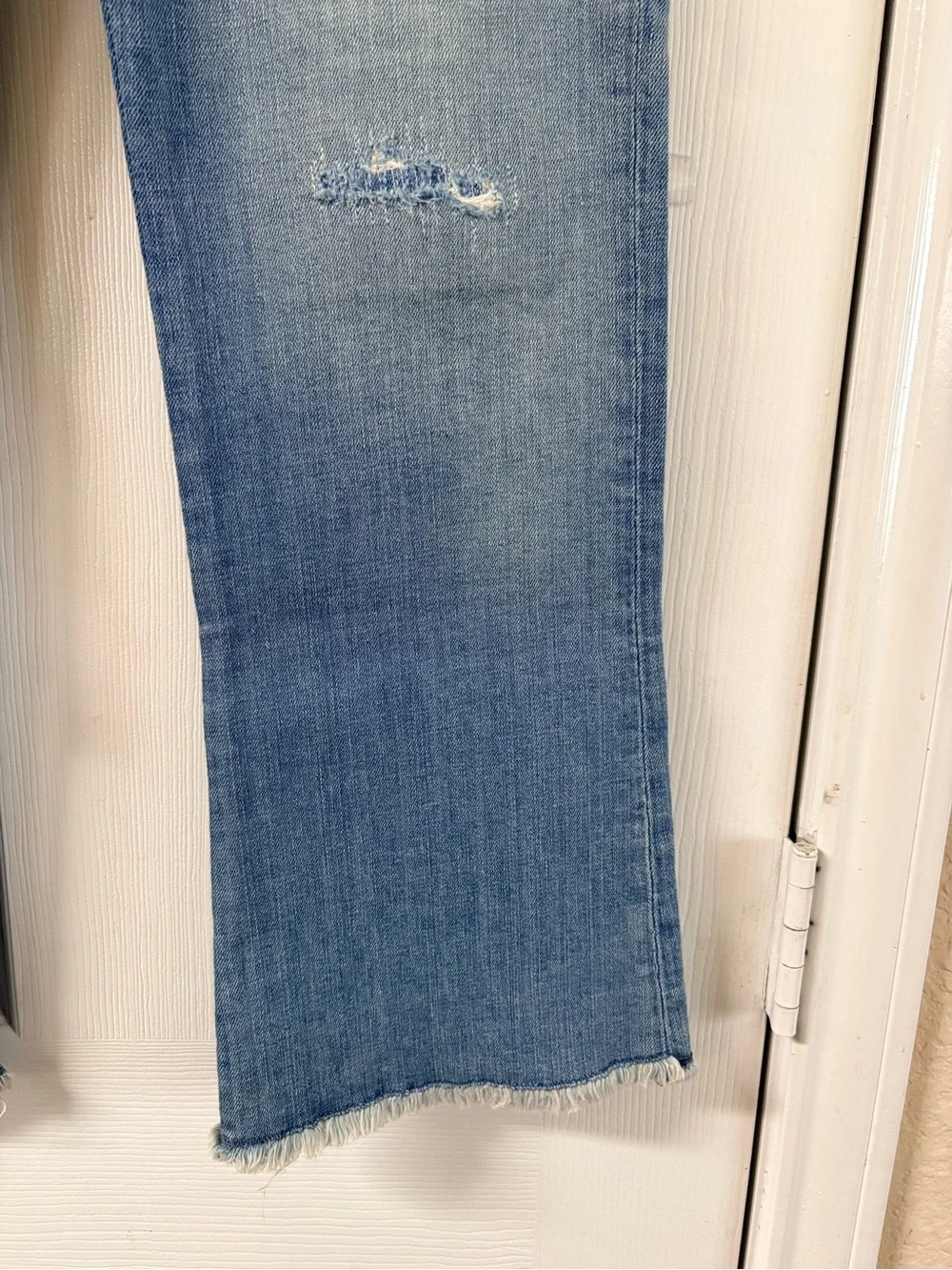 Polo Ralph Lauren Light Wash Patchwork Detail Fray Hem Flare Jeans Size 16 Kids